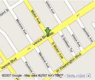 Street map showing Mayura at the corner of Venice and Motor Blvds